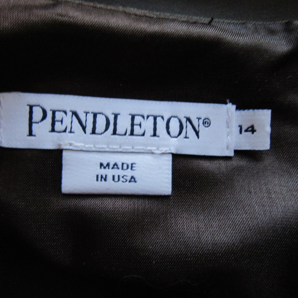 Womens Pendleton Green Wool Dress Sz 14 - Picture 8 of 9